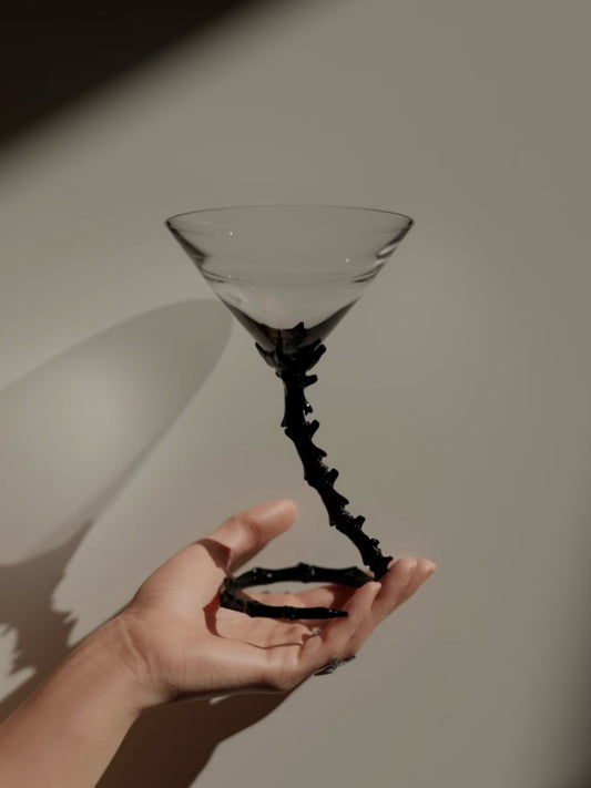 Spine-Inspired Crystal Martini Glass Statement Cocktail Cup - Chic Chambers