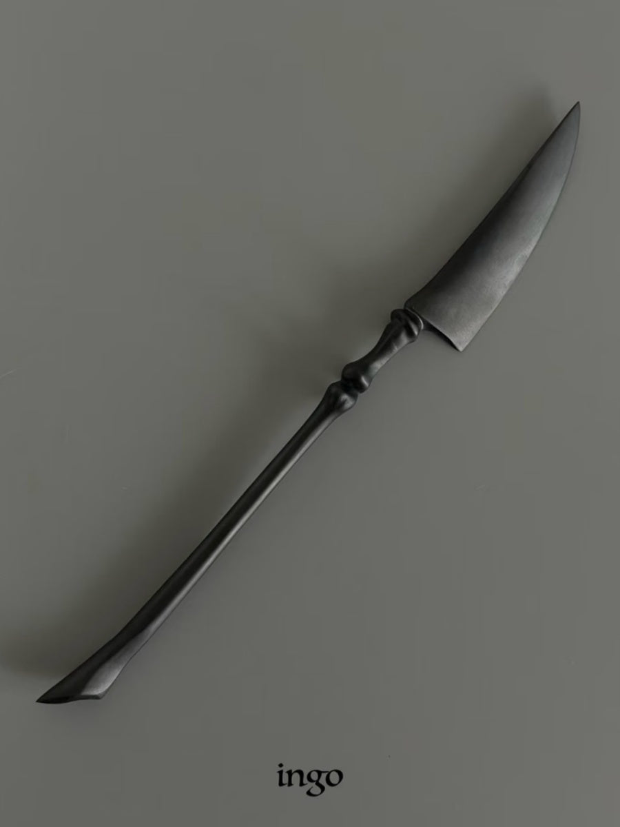 Matte Black Spine Inspired Flatware Set 316 Stainless Steel Knife Fork Spoon Gift Box - Chic Chambers