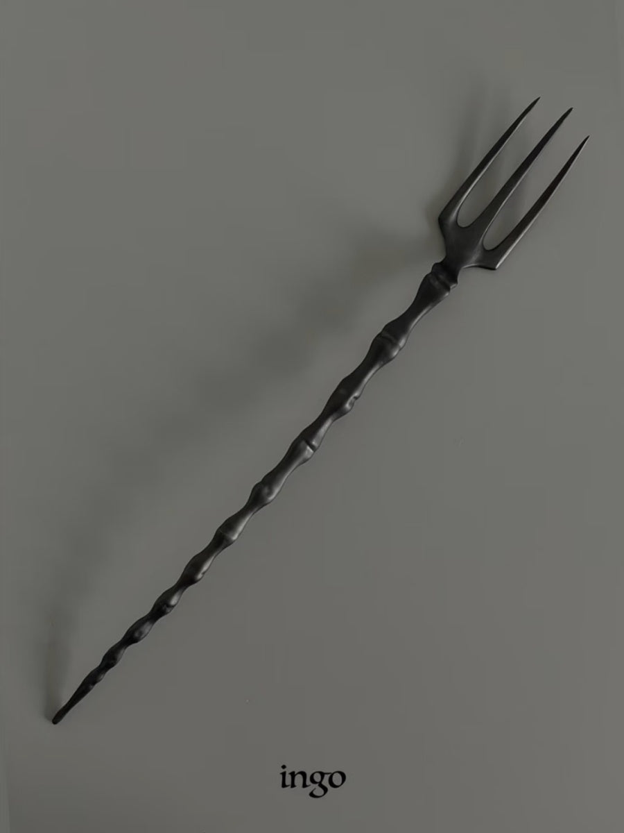 Matte Black Spine Inspired Flatware Set 316 Stainless Steel Knife Fork Spoon Gift Box - Chic Chambers