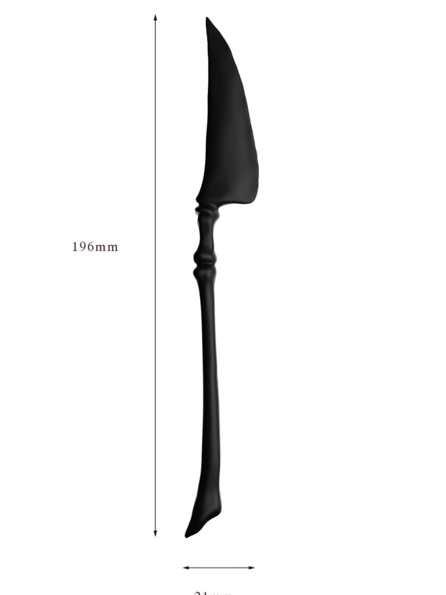 Matte Black Spine Inspired Flatware Set 316 Stainless Steel Knife Fork Spoon Gift Box - Chic Chambers