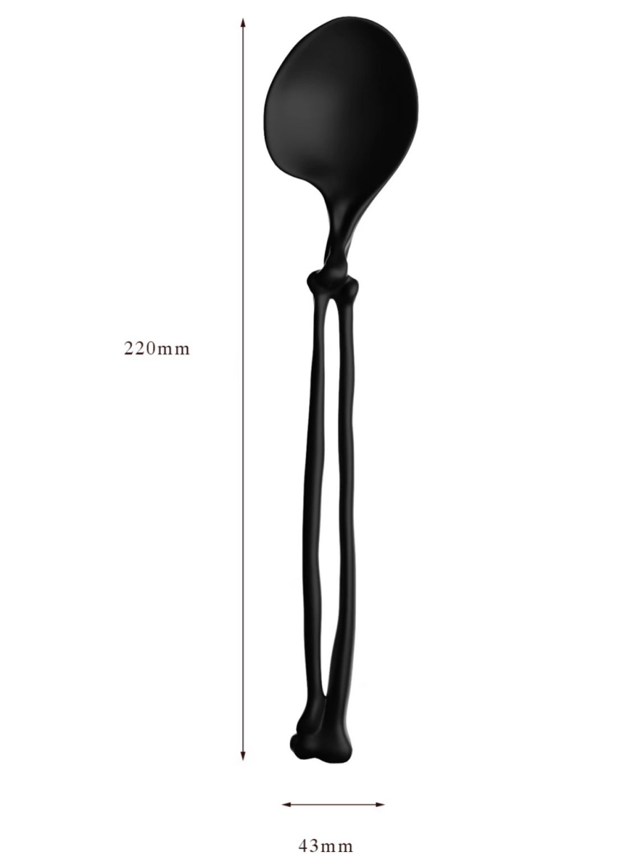 Matte Black Spine Inspired Flatware Set 316 Stainless Steel Knife Fork Spoon Gift Box - Chic Chambers