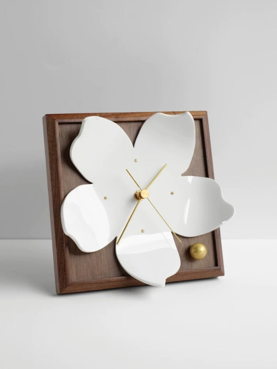 Sculptural Petal Acrylic Desk Clock - Chic Chambers