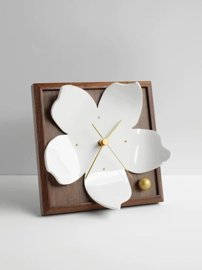 Sculptural Petal Acrylic Desk Clock - Chic Chambers
