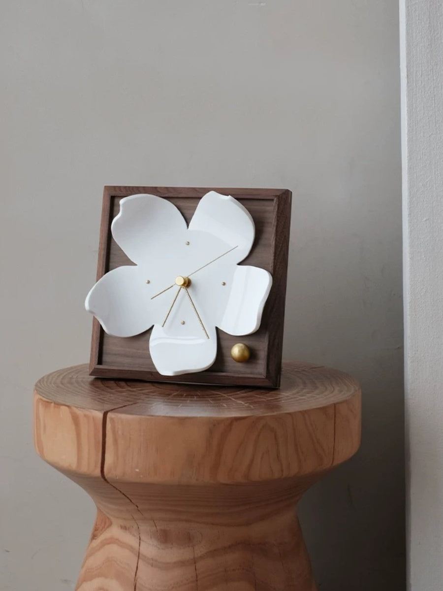 Sculptural Petal Acrylic Desk Clock - Chic Chambers