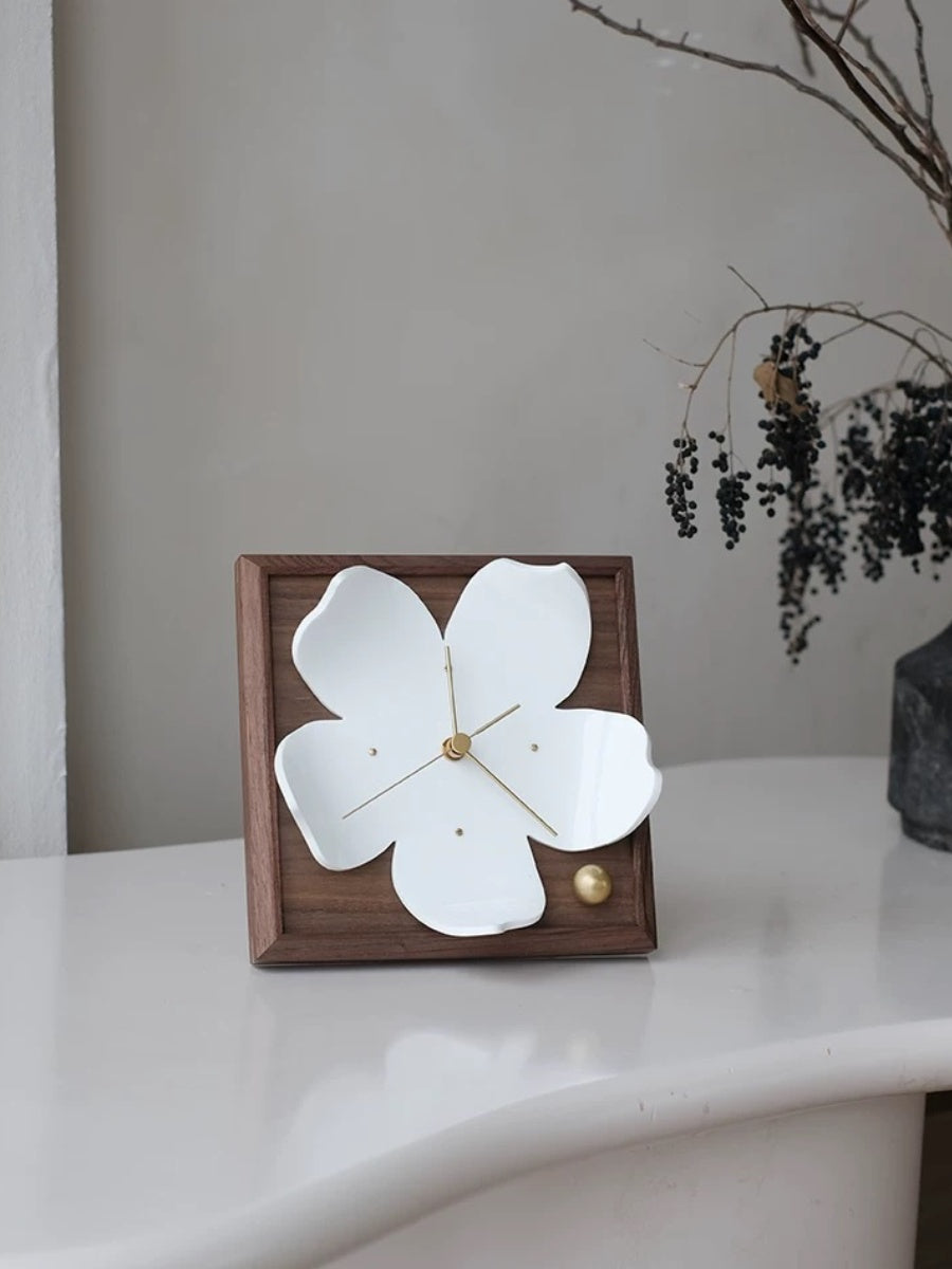 Sculptural Petal Acrylic Desk Clock - Chic Chambers