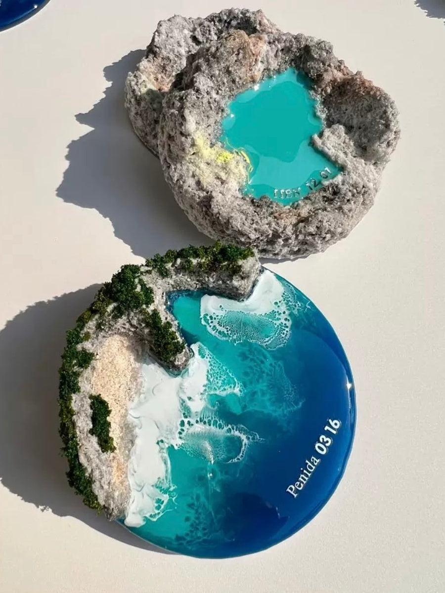 Handcrafted Ocean Landscape Resin Fridge Magnets - Chic Chambers