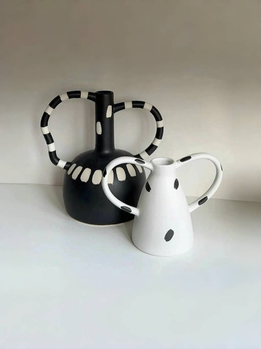 Creative Dual Handle Polka Dot Vase - Chic Chambers