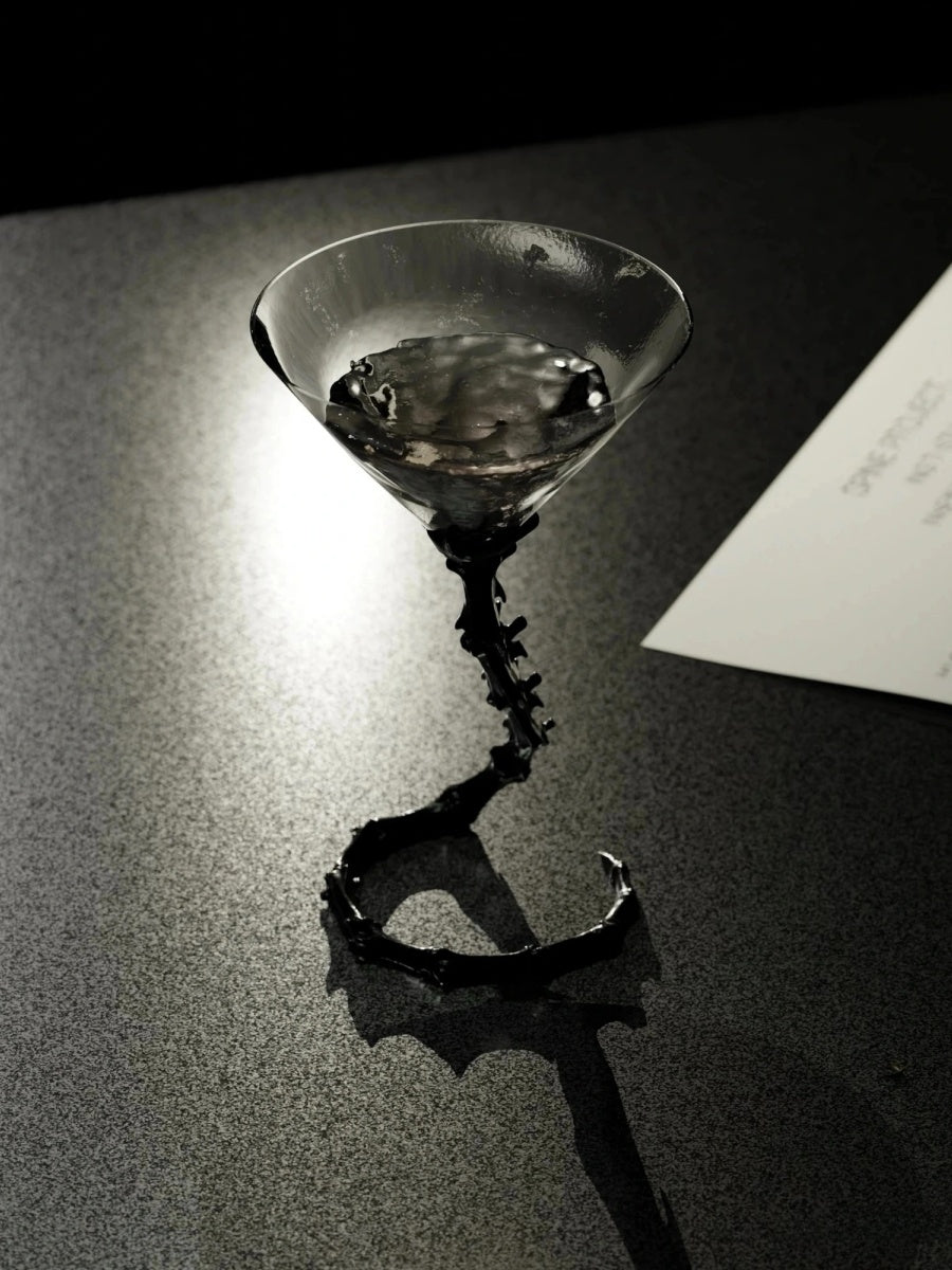 Spine-Inspired Crystal Martini Glass Statement Cocktail Cup - Chic Chambers