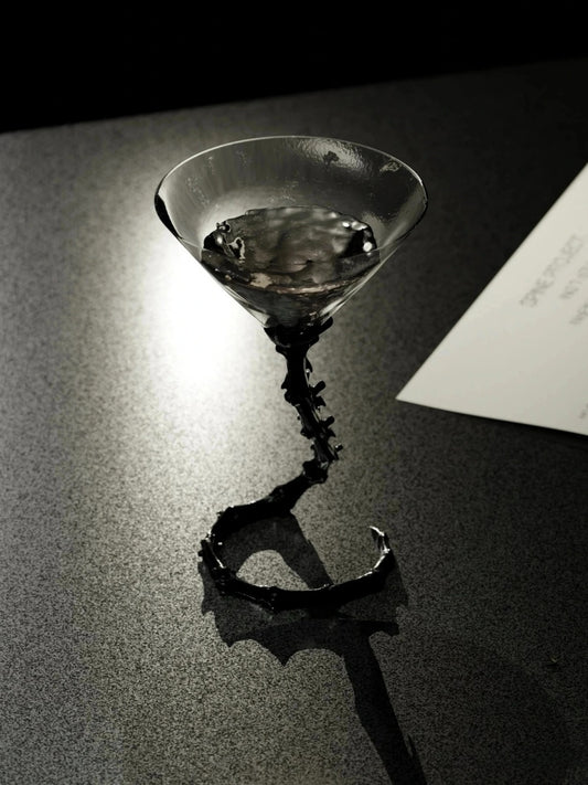 Spine-Inspired Crystal Martini Glass Statement Cocktail Cup - Chic Chambers