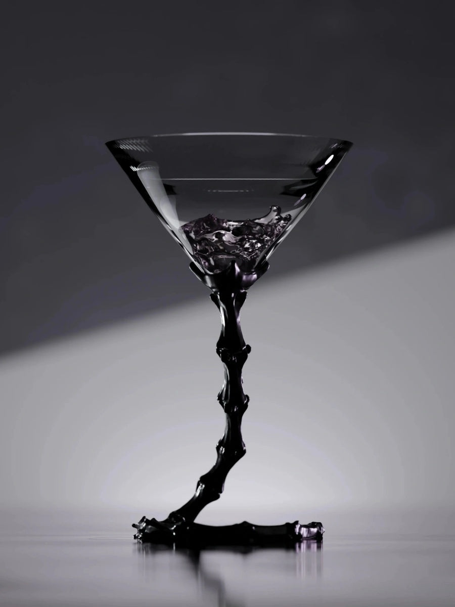 Spine-Inspired Crystal Martini Glass Statement Cocktail Cup - Chic Chambers