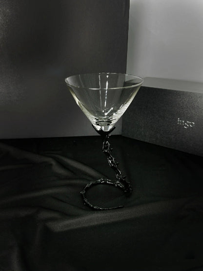 Spine-Inspired Crystal Martini Glass Statement Cocktail Cup - Chic Chambers