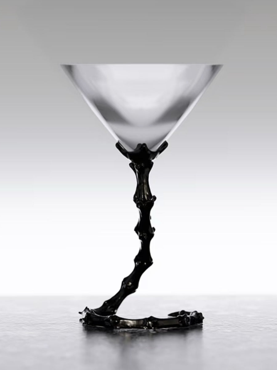 Spine-Inspired Crystal Martini Glass Statement Cocktail Cup - Chic Chambers