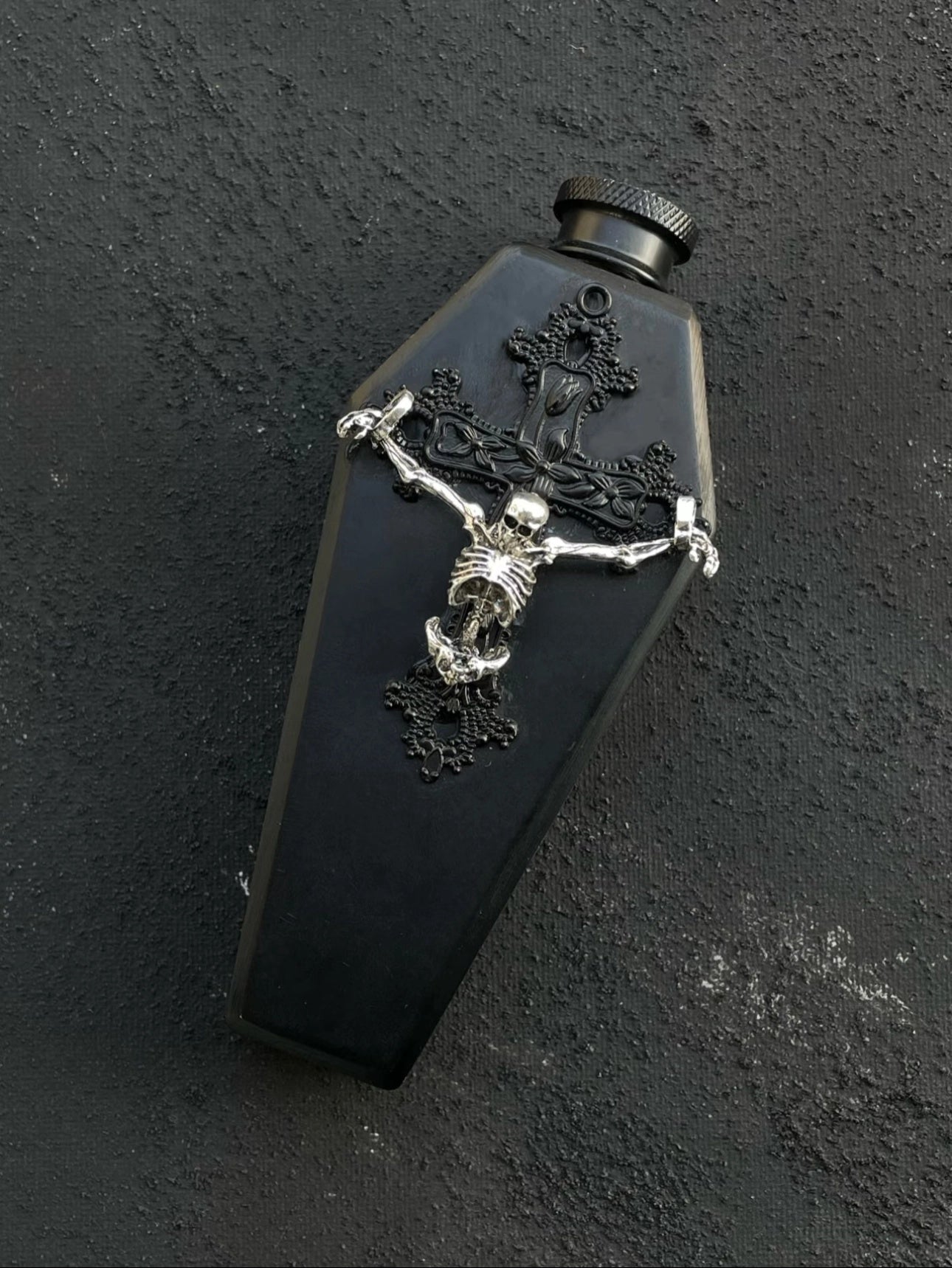 Skeleton Themed Handmade Wine Flask or Storage Box Gothic Stainless Steel Decor - Chic Chambers