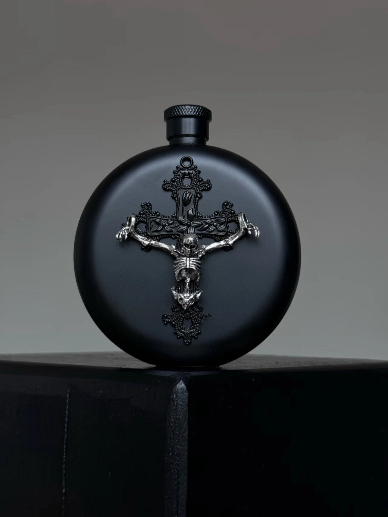 Skeleton Themed Handmade Wine Flask or Storage Box Gothic Stainless Steel Decor - Chic Chambers