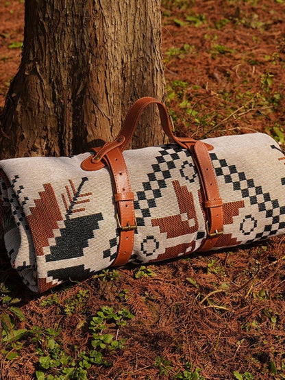 Bohemian Outdoor Picnic and Beach Blanket Thick Woven Portable Throw Easy to Fold and Carry - Chic Chambers