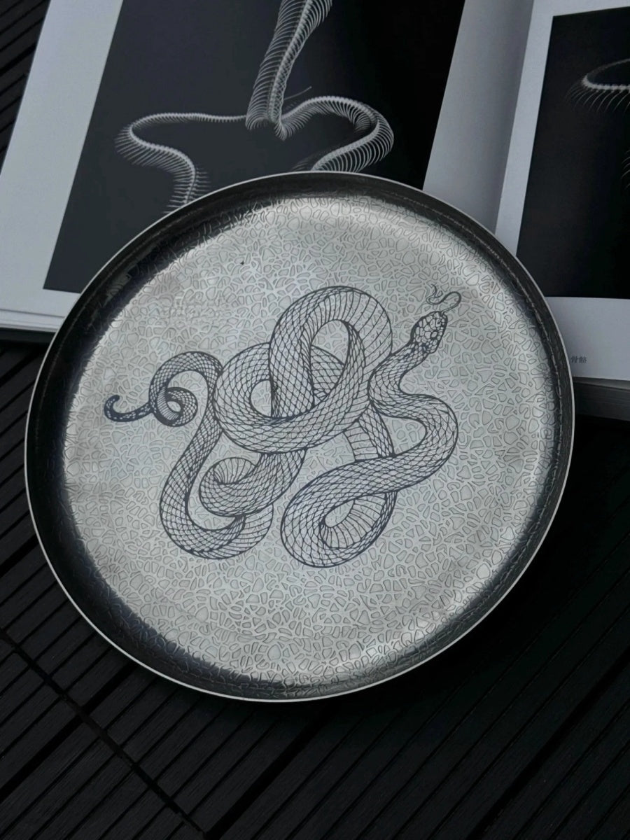 Engraved Snake Stainless Steel Tray - Chic Chambers