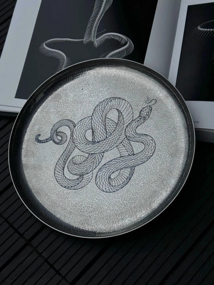 Engraved Snake Stainless Steel Tray - Chic Chambers