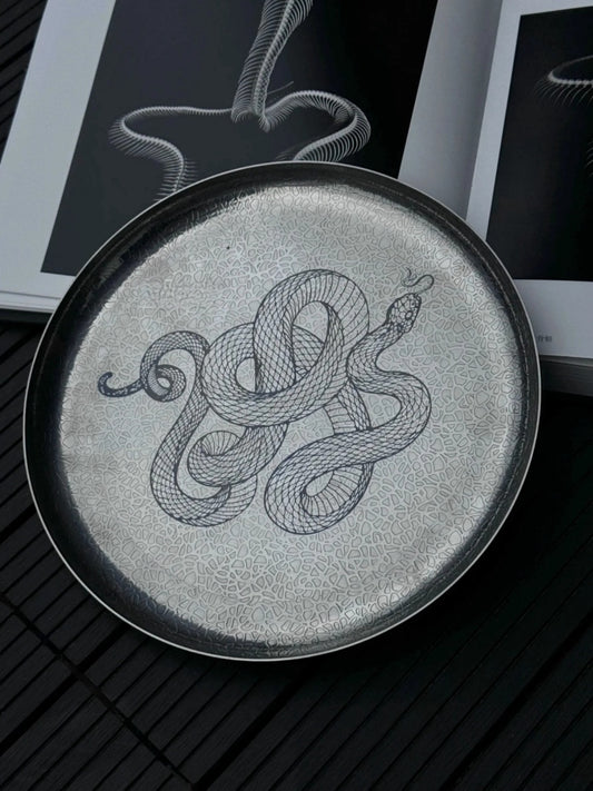Engraved Snake Stainless Steel Tray - Chic Chambers