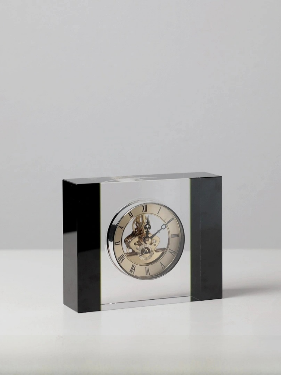 Crystal Mechanical Clock with Roman Numerals Timeless Design - Chic Chambers