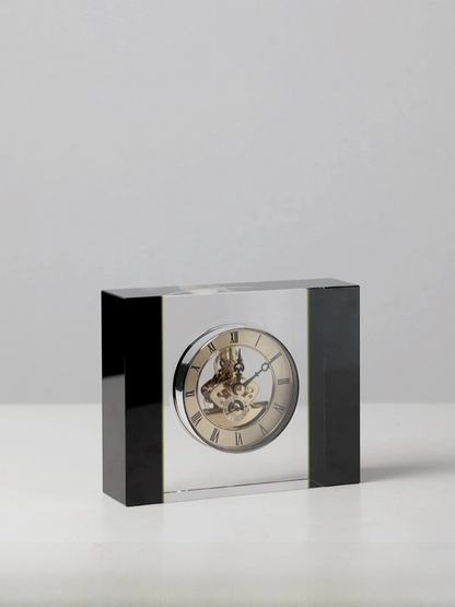 Crystal Mechanical Clock with Roman Numerals Timeless Design - Chic Chambers