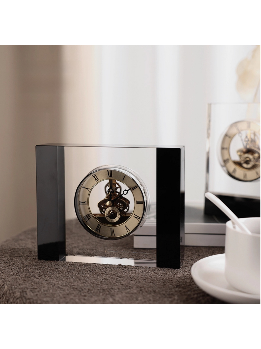 Crystal Mechanical Clock with Roman Numerals Timeless Design - Chic Chambers